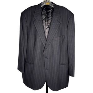 Brooks Brothers Brooksease Navy Blue Pinstripe Wool Blend 46R Blazer Suit Jacket